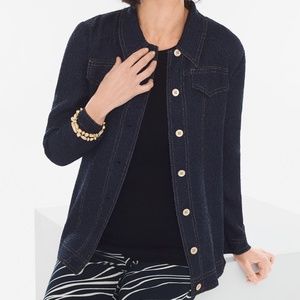 Travelers Collection Crushed Denim Jacket